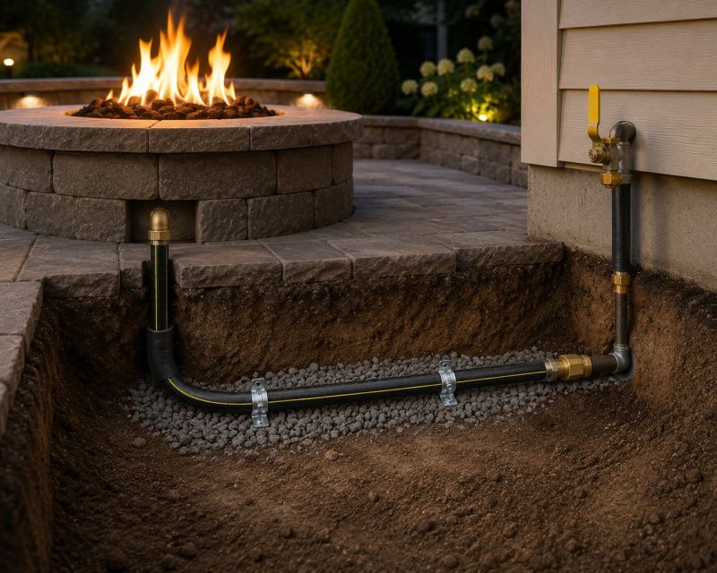Fire Pit Gas Line Installation in Fredericksburg, VA