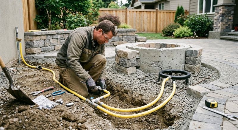 Fire Pit Gas Line Installation in Fredericksburg, VA