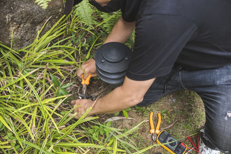 Gas Lamp Installation in Fall